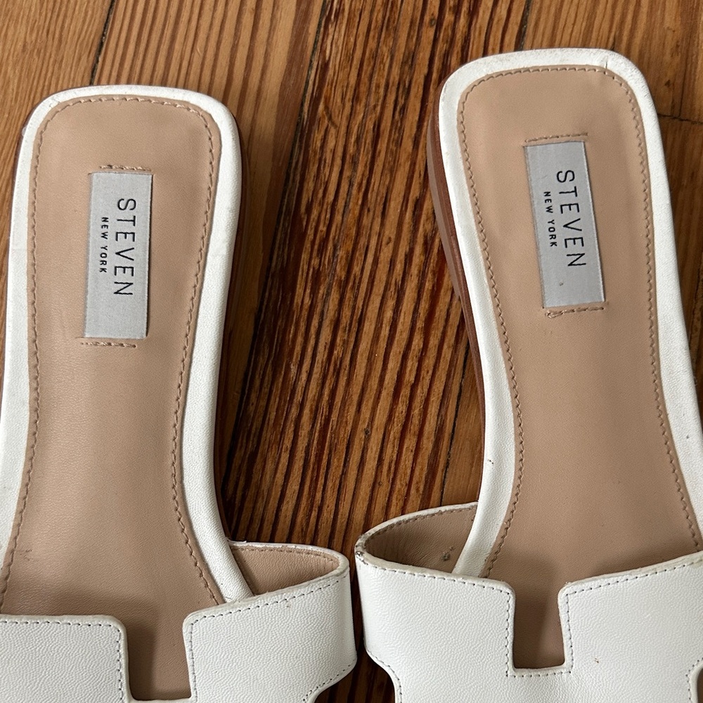 Steven Madden White Slide Sandals for Women - Picture 4 of 8